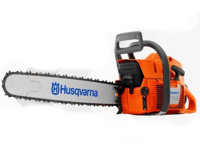 Close-up view of the Husqvarna 272XP body and oil system